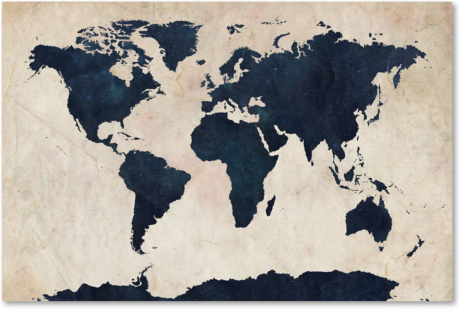 Trademark Art "World Map - Navy" Canvas Wall Art by Michael Tompsett