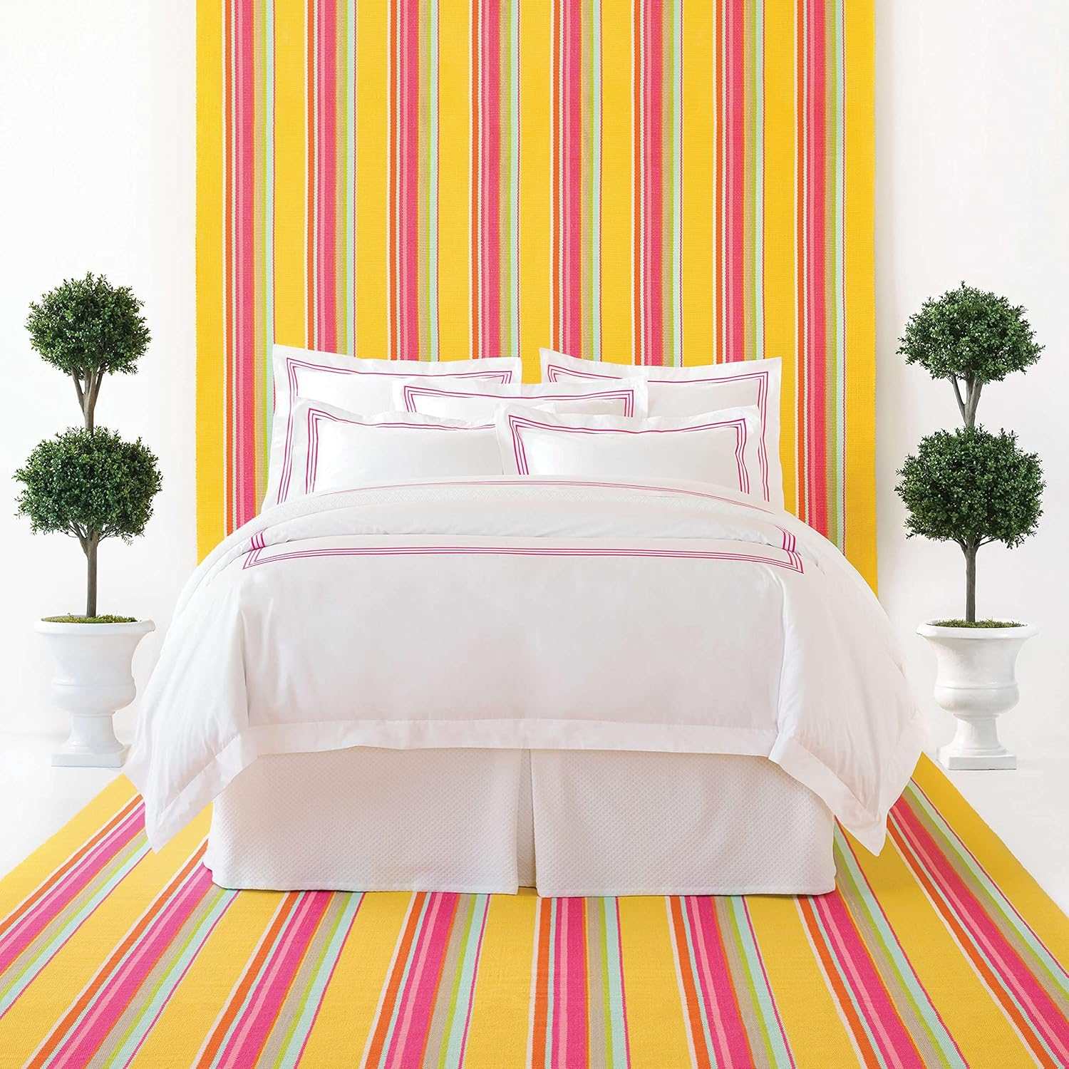 Trio Fuchsia Duvet Sham, Standard Size, Pink Stripe Pattern