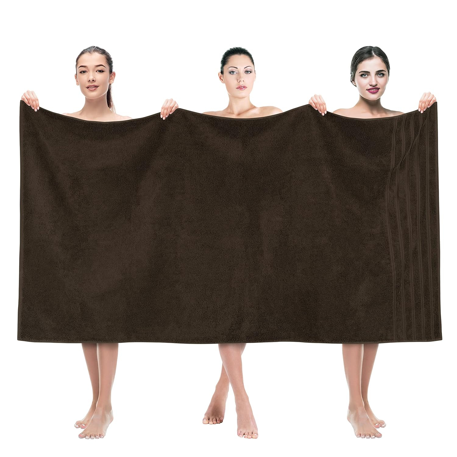 American Soft Linen Luxury 35x70 Jumbo Large Bath Towel, 100% Cotton Turkish Bath Towel Sheet, Brown