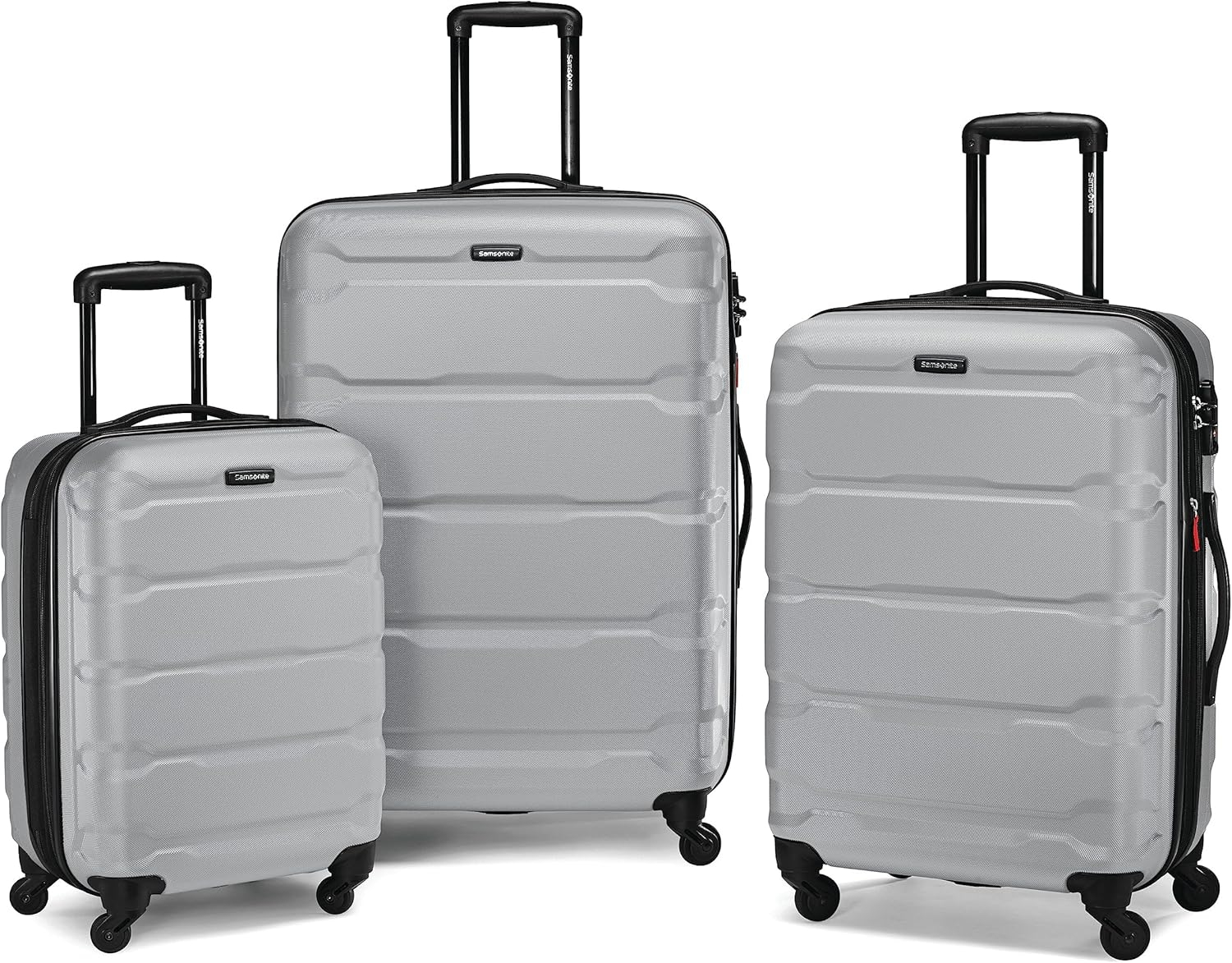 Samsonite Omni PC Hardside Expandable Luggage with Spinner Wheels, Silver, 3-Piece Set (20/24/28)