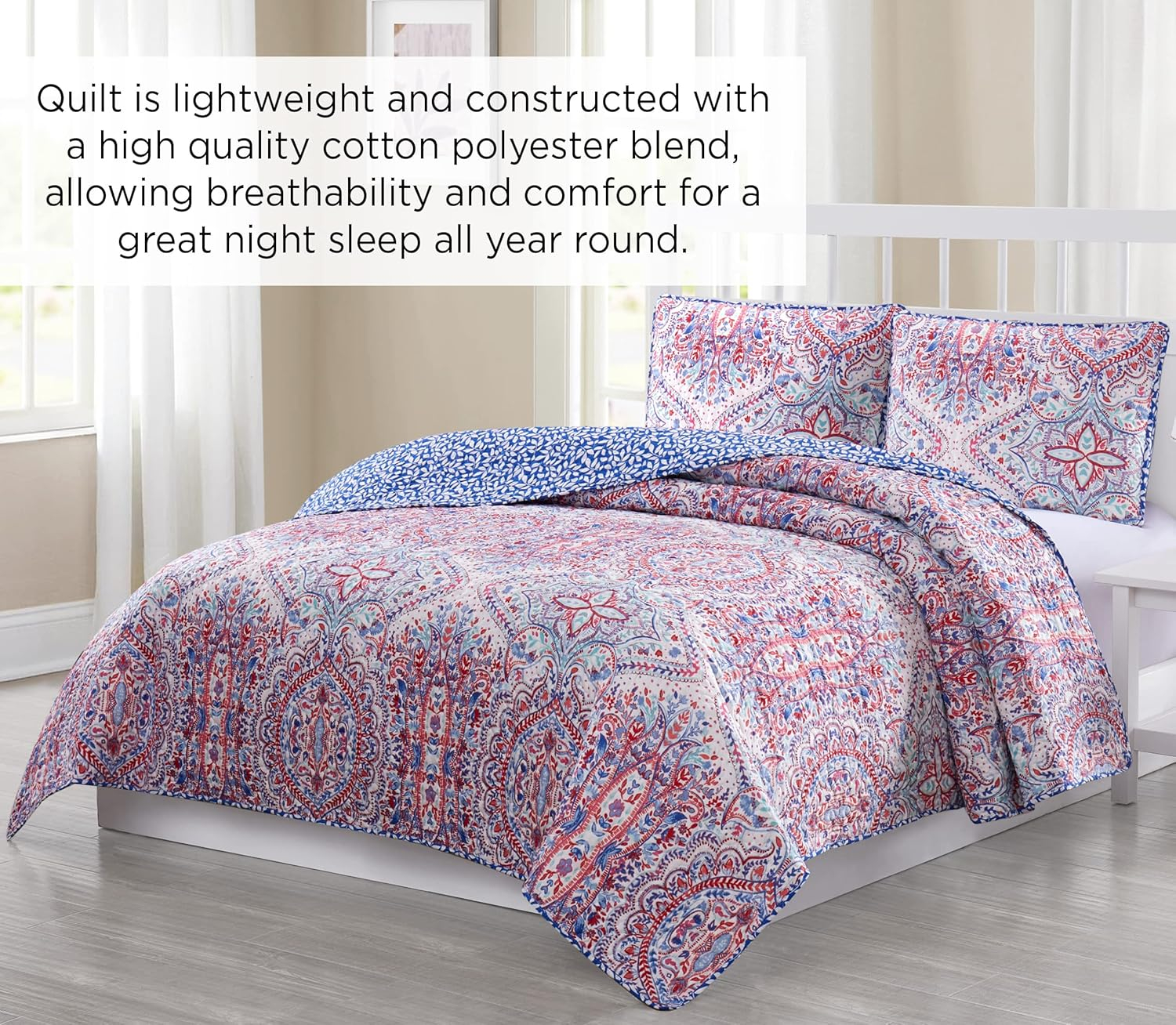 Boho Living Salvador King 3-Piece Quilt Set, King, Multi