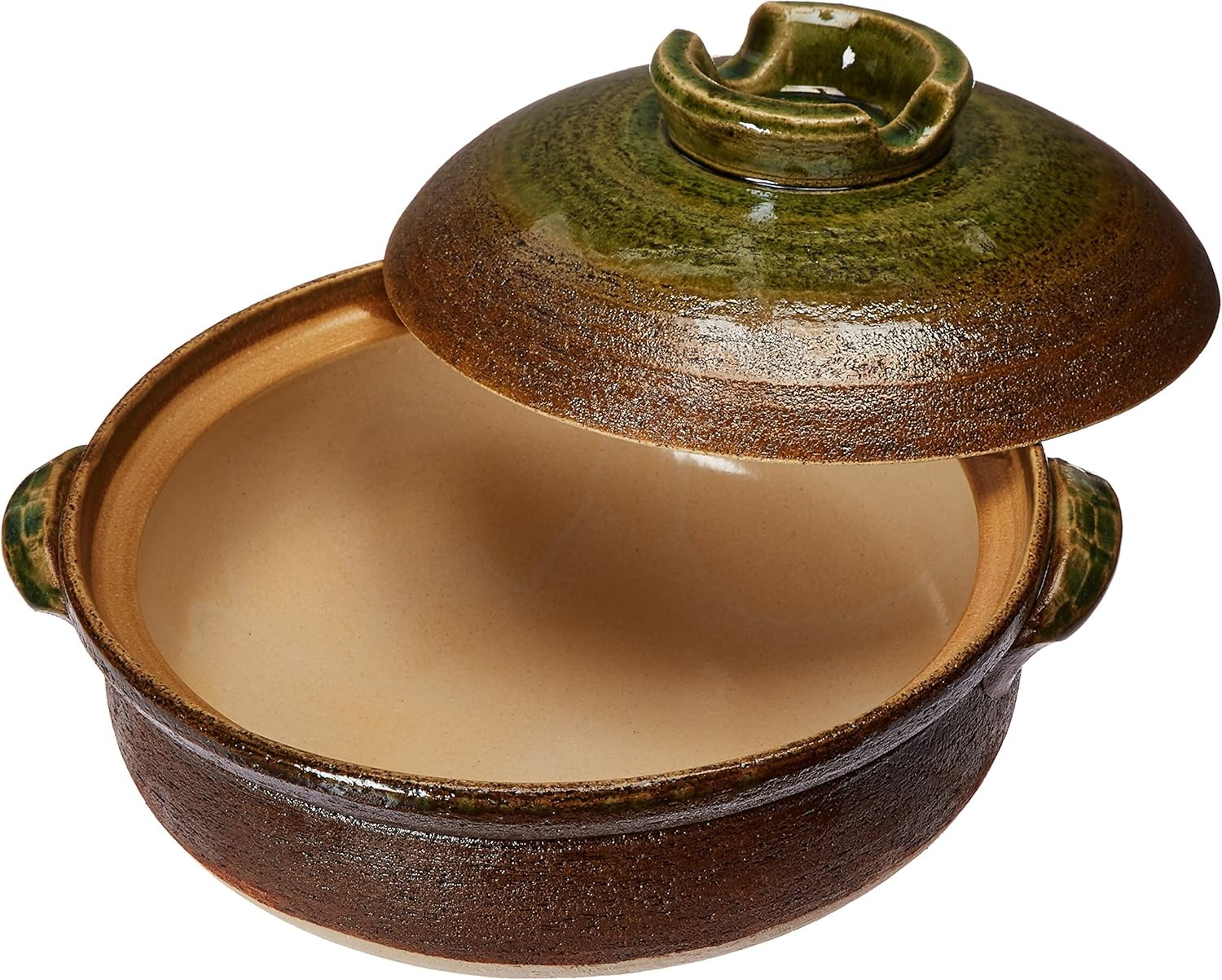 Kotobuki Donabe Japanese Hot Pot, Large, Brown/Green