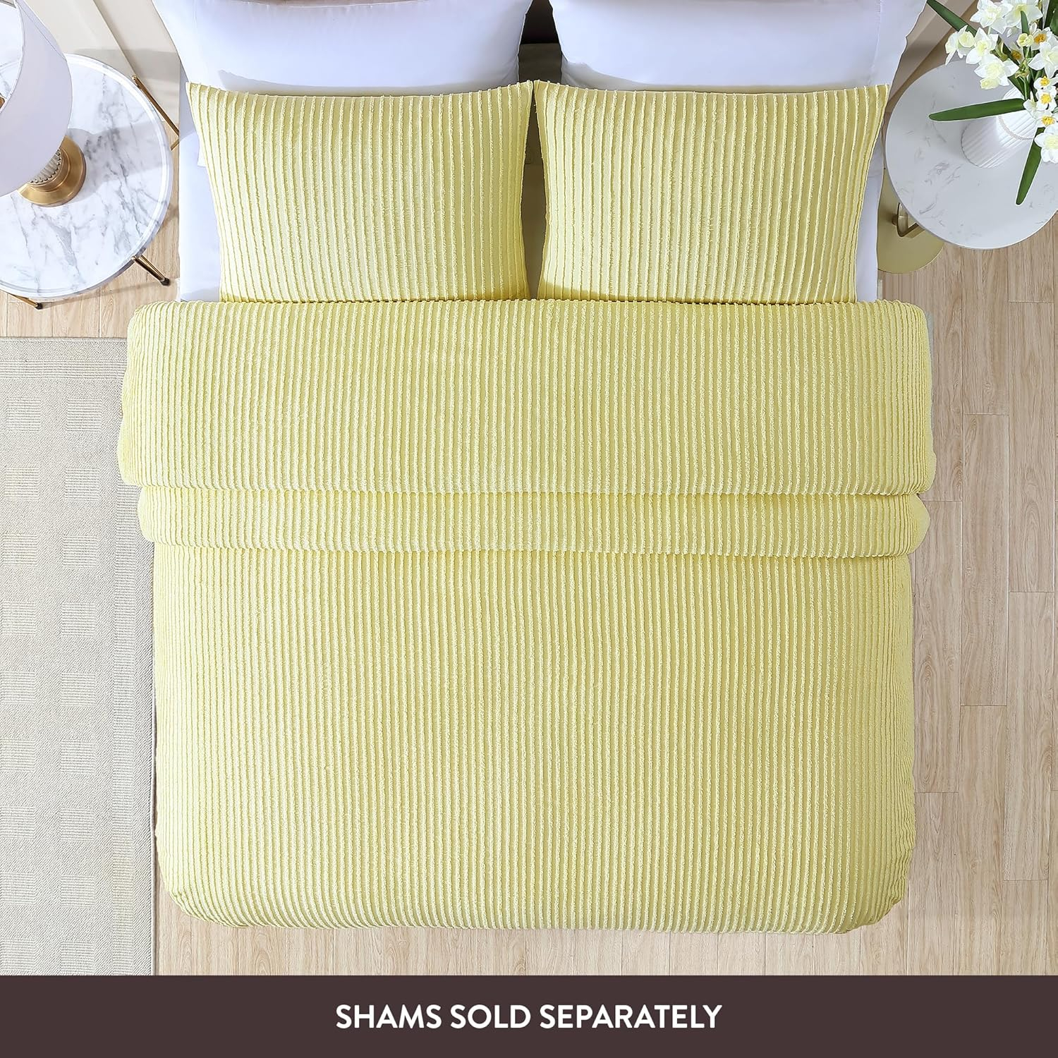 Sunny Yellow Cotton Chenille Queen Bedspread