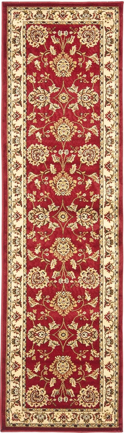 SAFAVIEH Lyndhurst Manuel Traditional Border Runner Rug, Red/Ivory, 2'3" x 8'