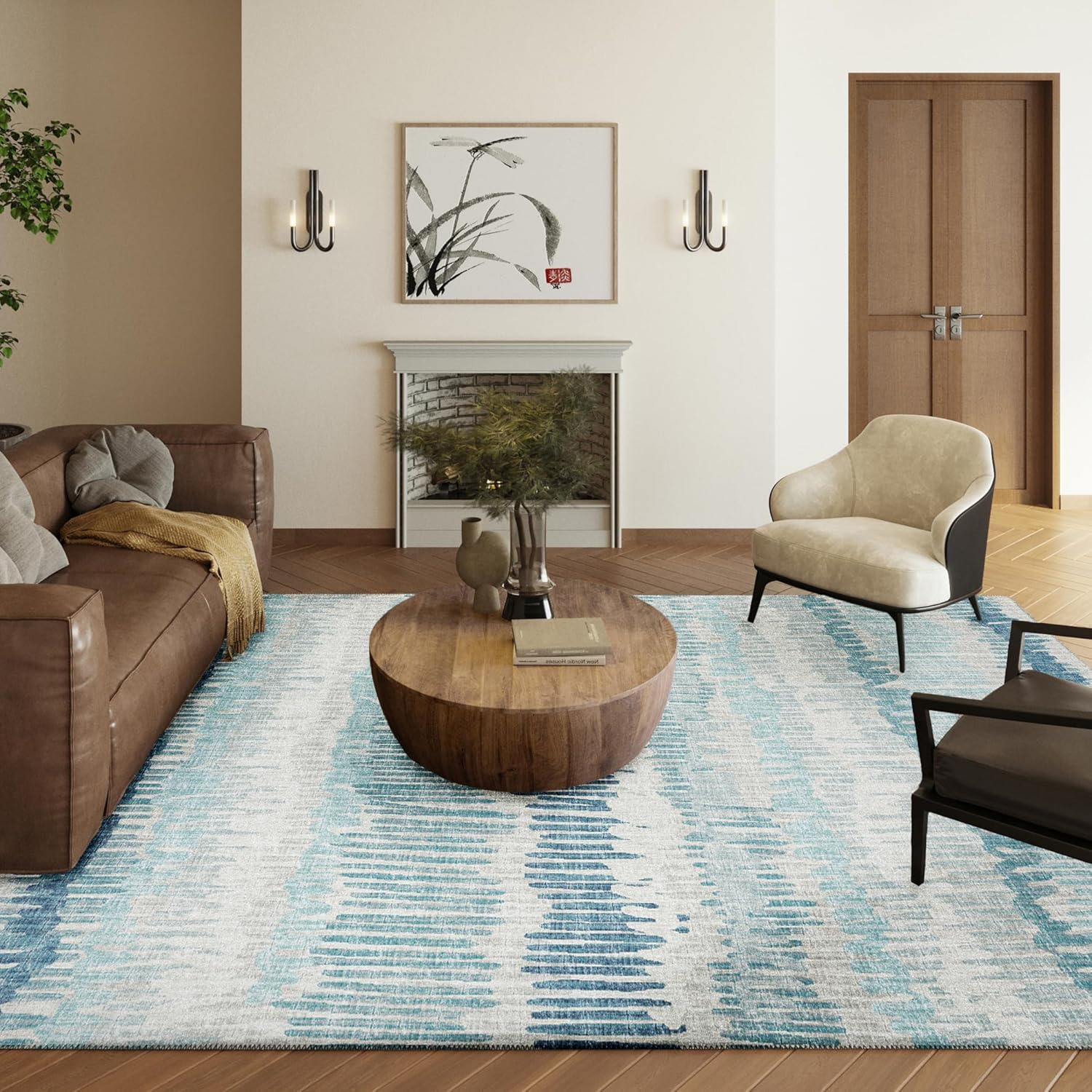 Addison Rugs Indoor/Outdoor Rylee Sketches Washable Rug New. Blue - 9' x 12'