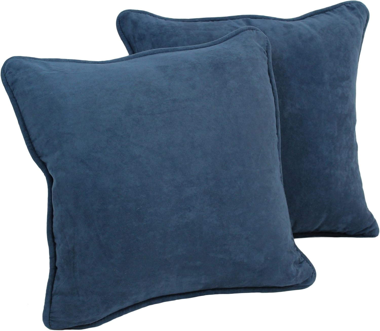 Blazing Needles 18-inch Double-corded Solid Microsuede Square Throw Pillows (Set of 2)