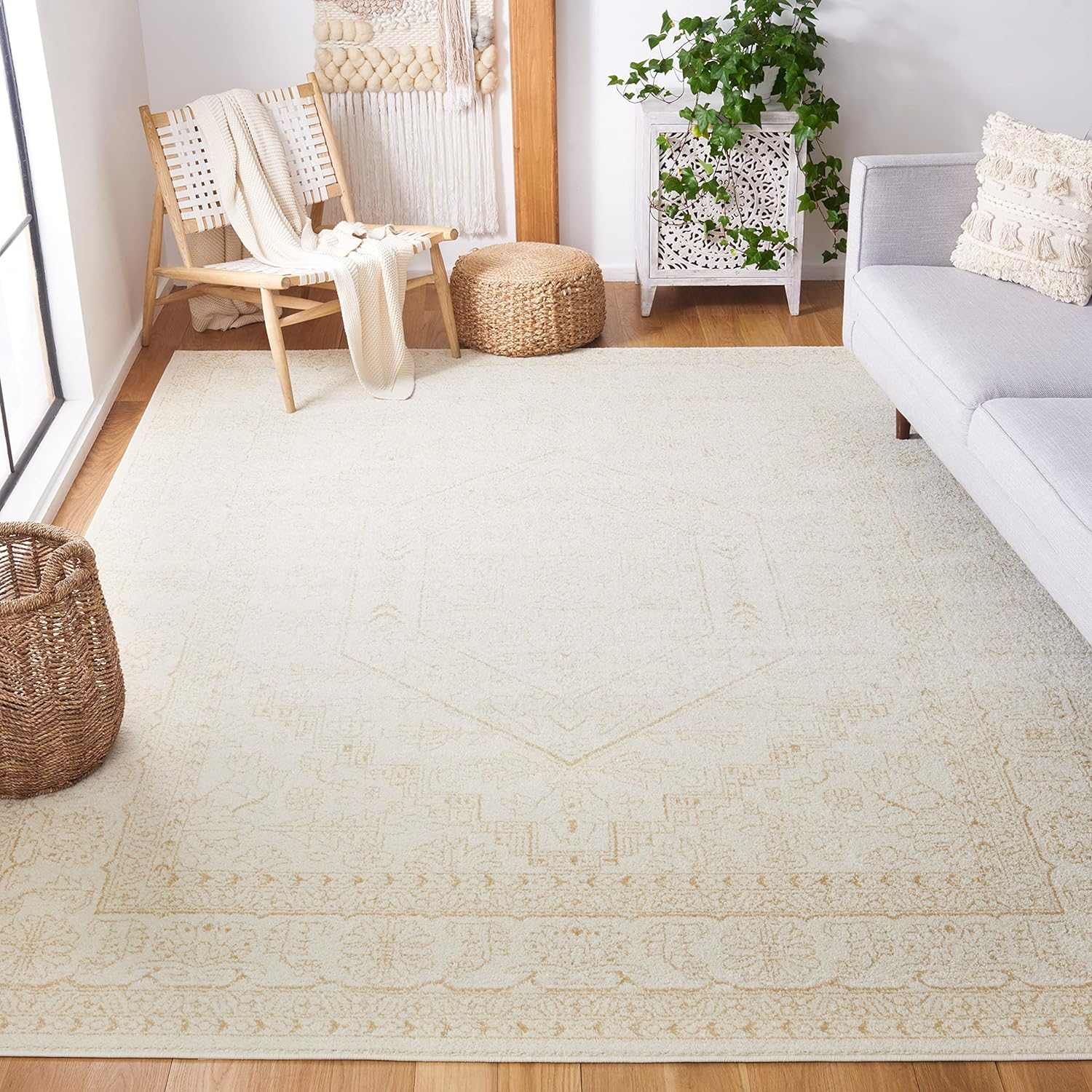 SAFAVIEH Adirondack Xavier Traditional Area Rug, Ivory/Beige, 10' x 14'
