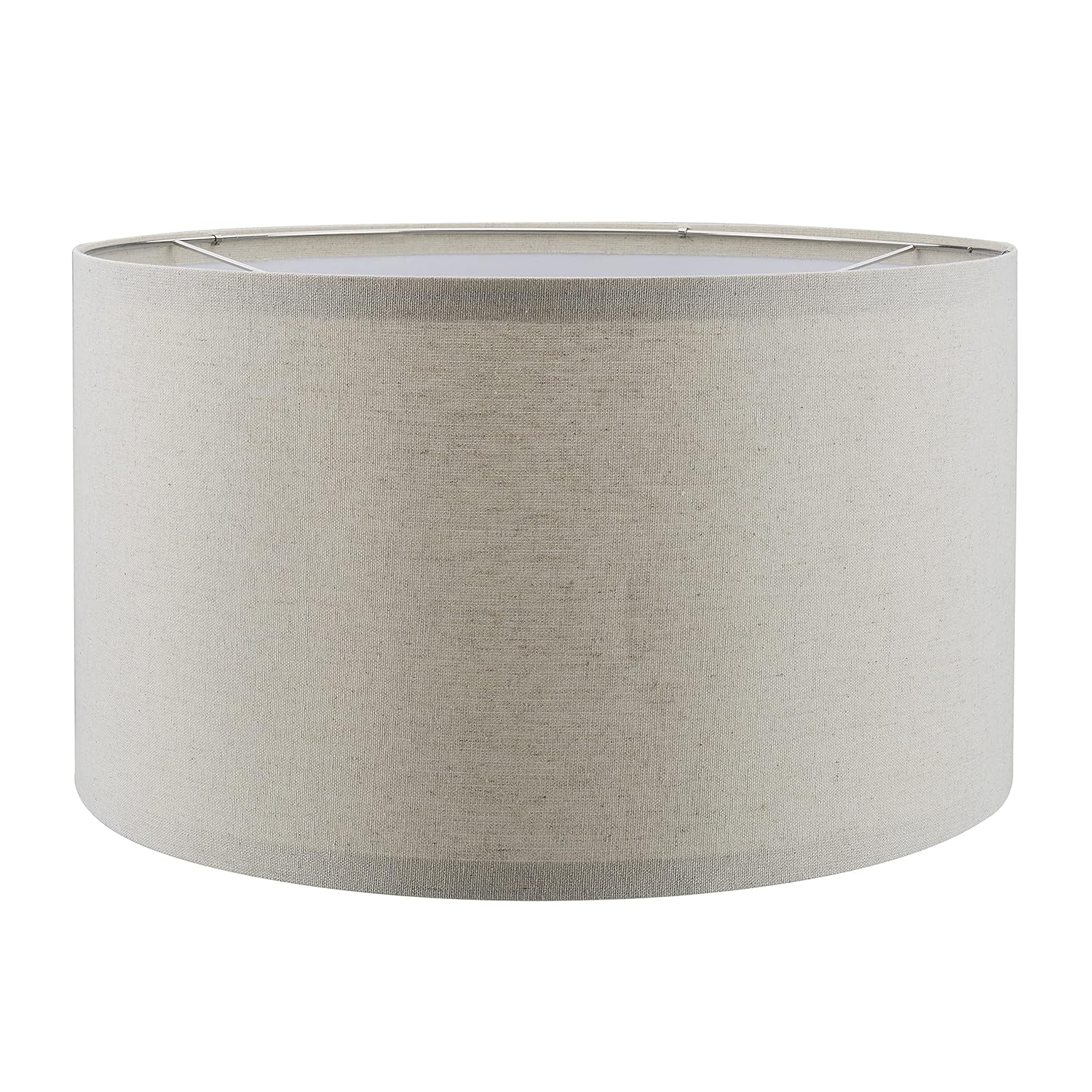 Aspen Creative 38871, Contemporary Design Drum Collapsible UNO Lamp Shade for Table Lamp And Pendant Light, 16" Top x 16" Bottom x 9" Height, Threaded UNO 36mm, Oatmeal Linen