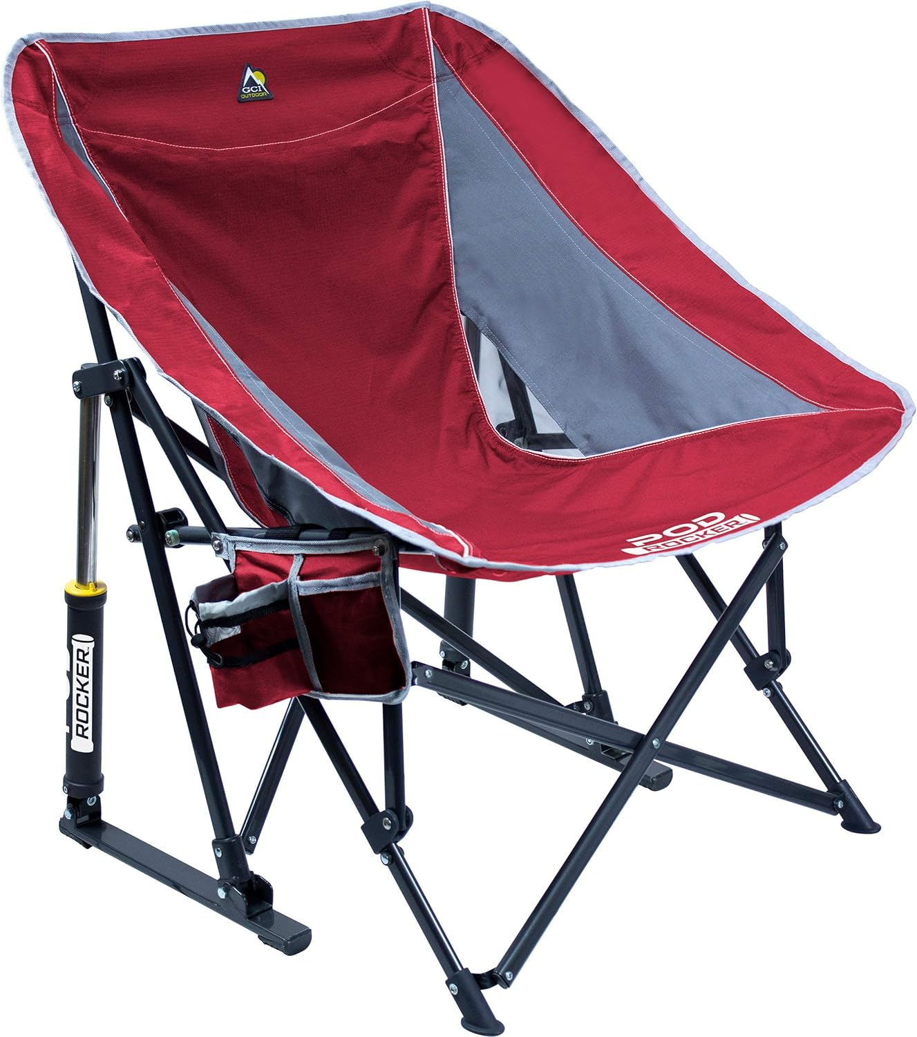 GCI Outdoor Pod Rocker Foldable Rocking Camp Chair, Red