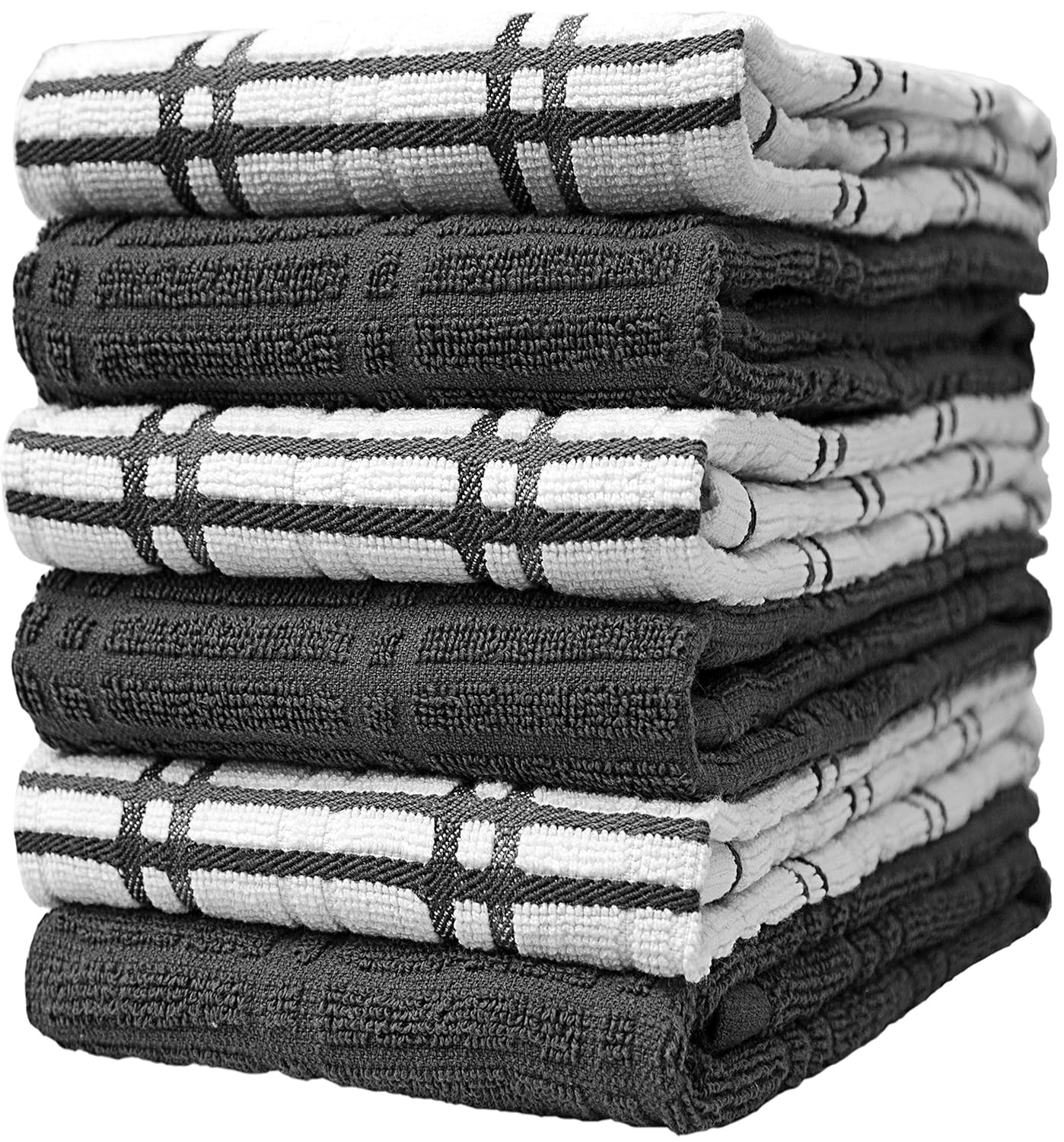 Bumble Premium Kitchen Hand Towels | 100% Cotton 16” x 28” | Absorbent Dish Cloths | 6 Pack (Aqua)