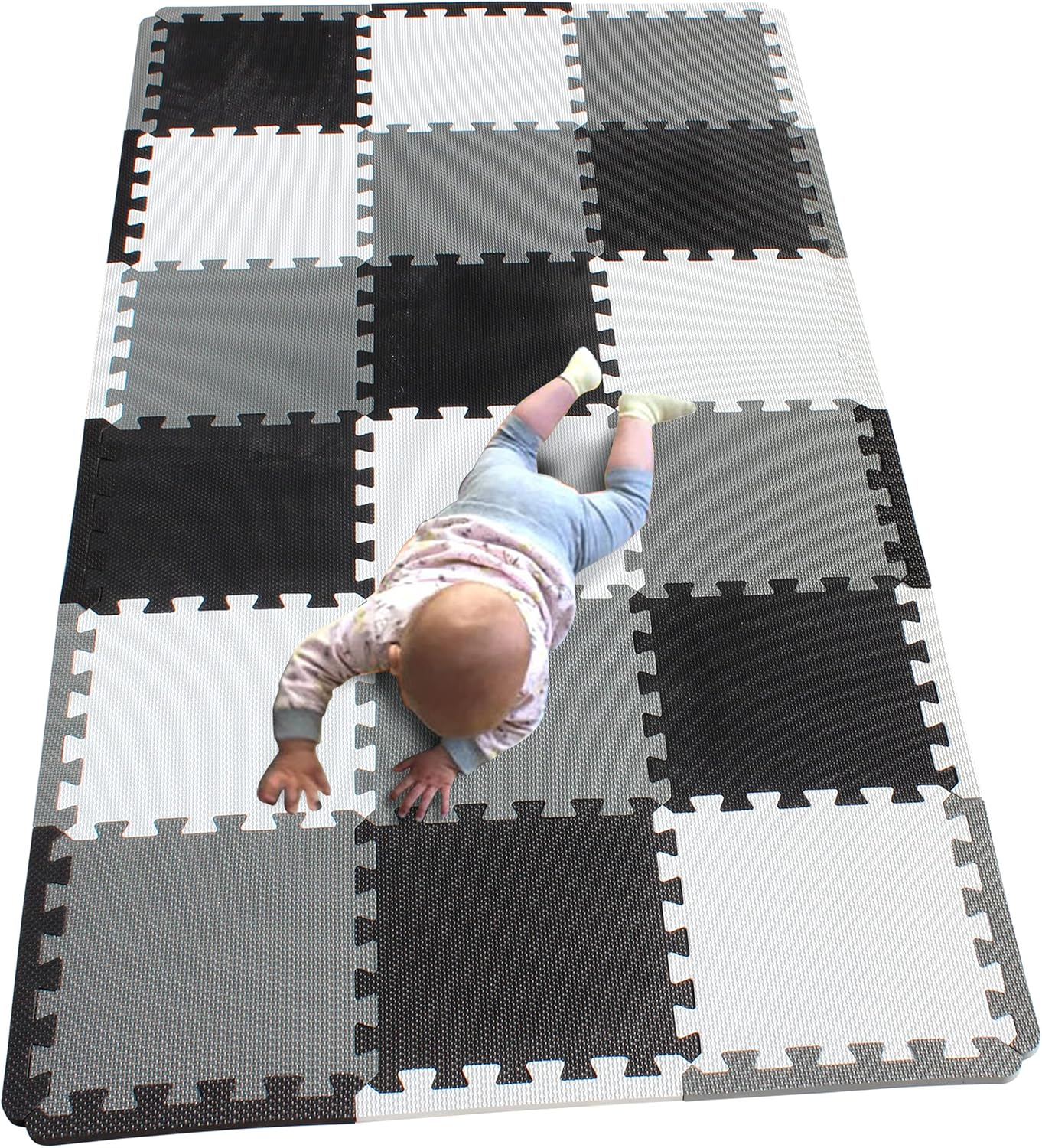 XMTMMD Soft Non-Toxic Foam Baby Play Mat | Toddler Playmat | EVA Foam Interlocking Tiles for Gym, Nursery, Playroom | 18 Squares Foam Floor Mats for Kids & Babies | Colorful Jigsaw Puzzle Play Mat