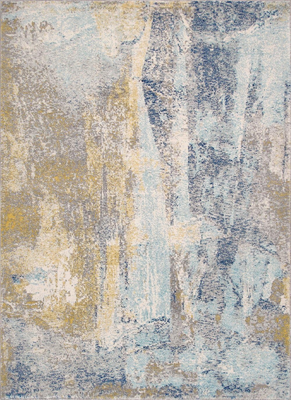 Handmade Blue and Gray Synthetic 10' x 14' Rectangular Area Rug