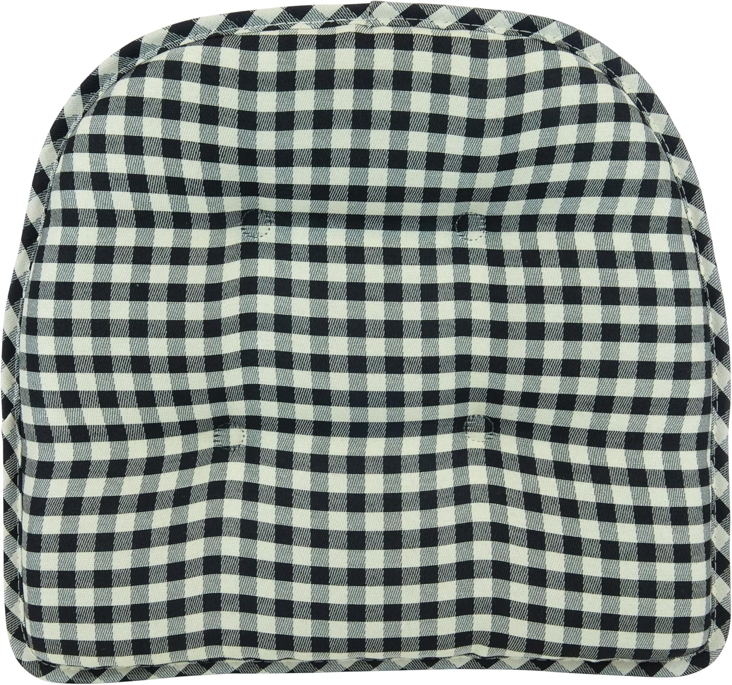 Klear Vu Omega Non-Slip Chair Cushions, Assembled in USA, U-Shaped Skid-Proof Seat Pads for Dining Room, Kitchen, Office, 15"x16", 2 Pack, Gingham Black 2 Count