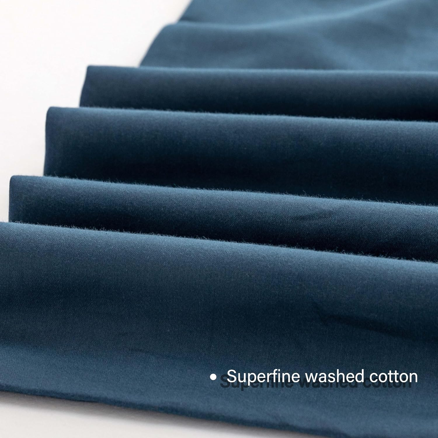 HeimenAogo Egyptian Cotton Duvet Cover Set Queen, Ultra Soft and Breathable Comforter Cover with Zipper Closure, High Thread Count Long Staple Cotton Blanket Cover 3pcs Ensign Blue