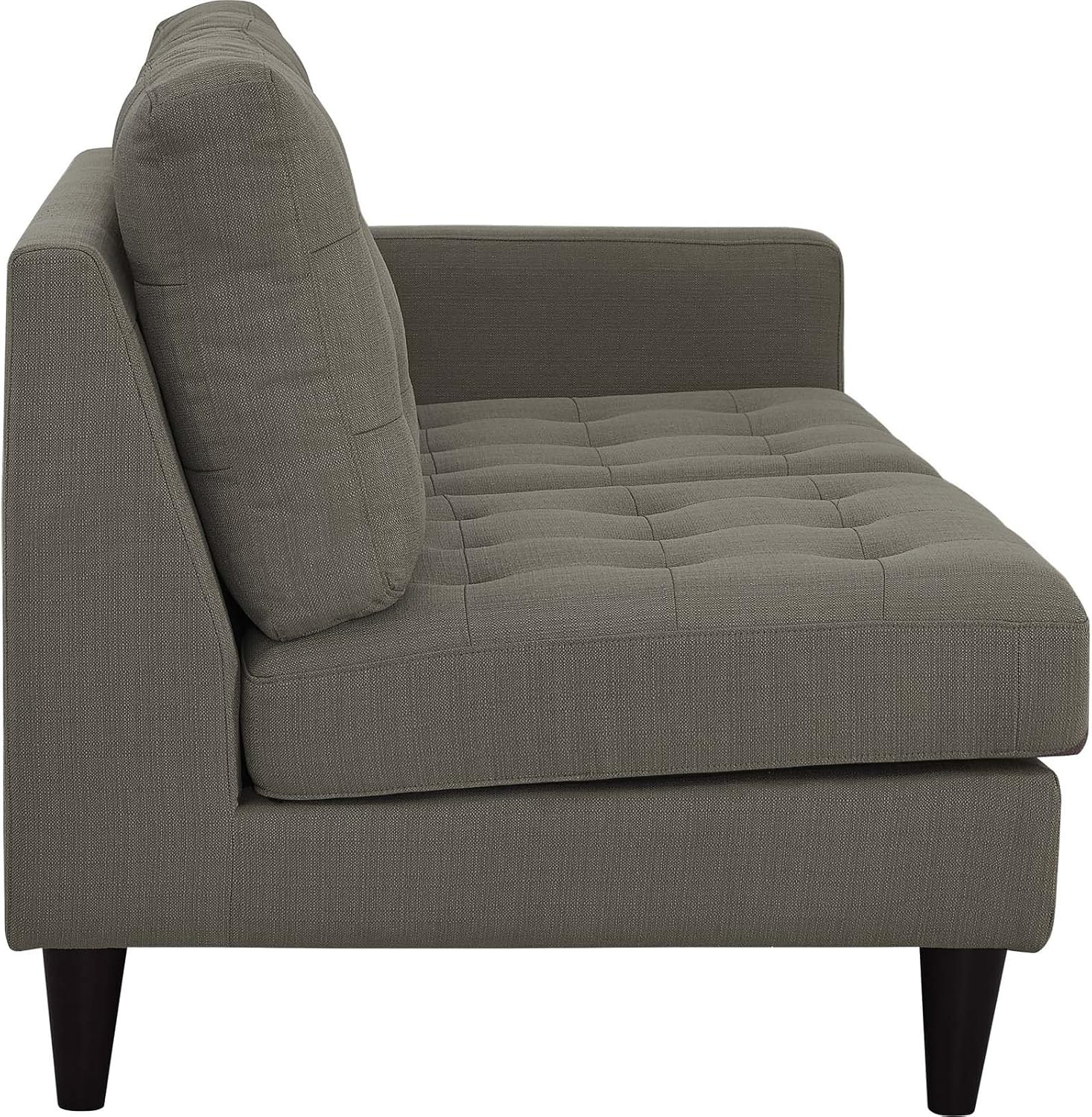 Modway Empress Right-Facing Upholstered Fabric Loveseat in Granite