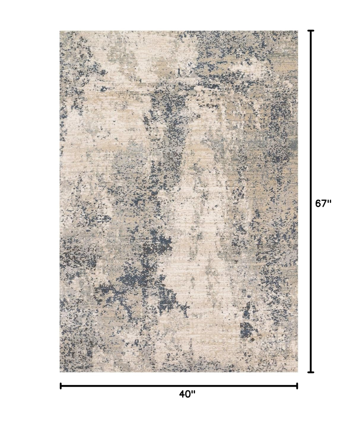 Teagan Natural and Denim Synthetic Rectangular Area Rug