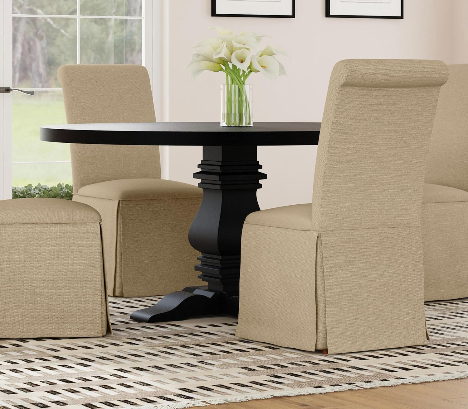 Coaster Florence Wood Round 60-inch Pedestal Base Dining Table Black