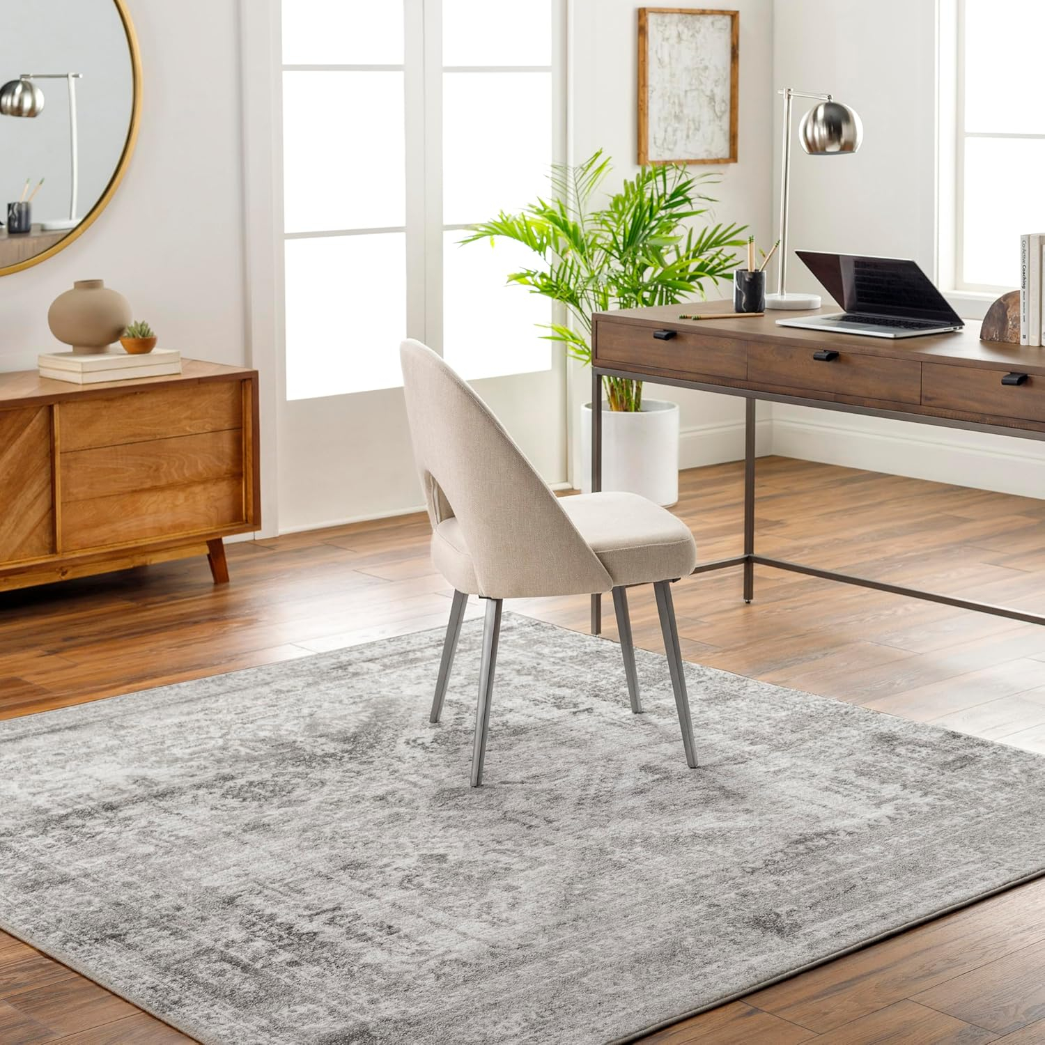 Livabliss Desta Vintage Oriental Area Rug,7'10" x 10'2",Charcoal