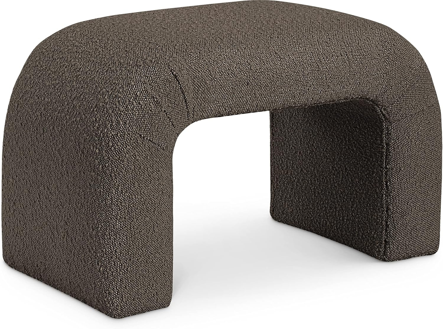 Meridian Furniture Niagara Black Boucle Fabric Bench