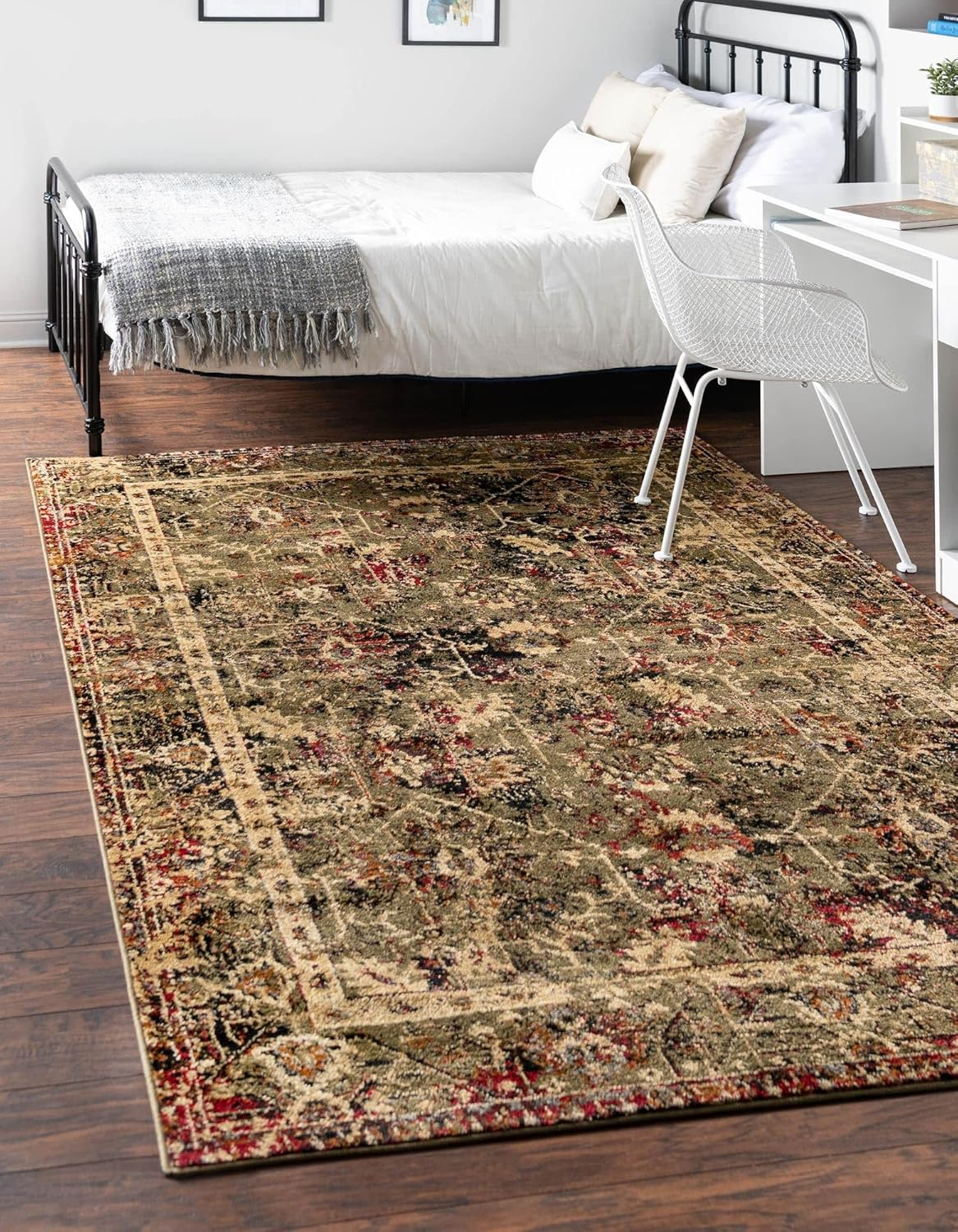 Unique Loom Saturn Collection Area Rug - Ion (9' x 12' Rectangle, Green/ Beige)