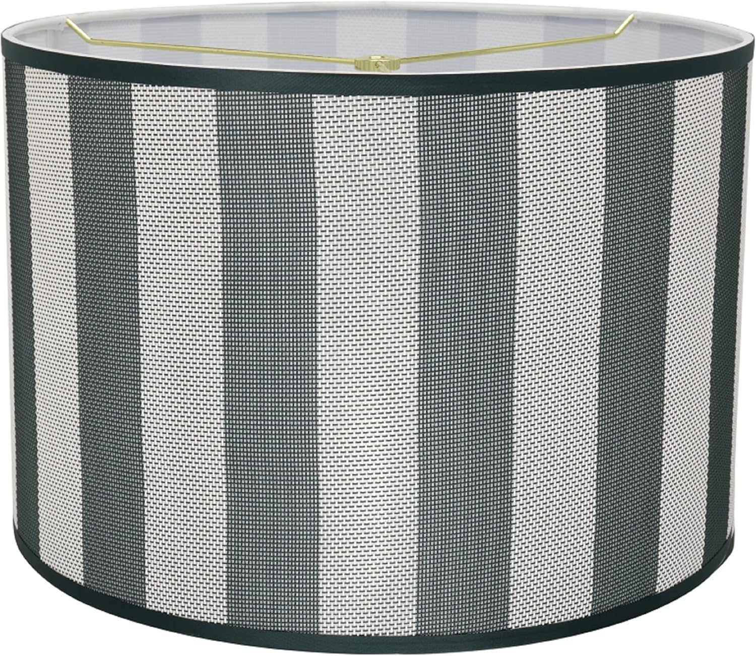 Aspen Creative 31161 Transitional Drum (Cylinder) Shaped Spider Construction Lamp Shade in Hunter Green & White Striped, 16" wide (16" x 16" x 11")