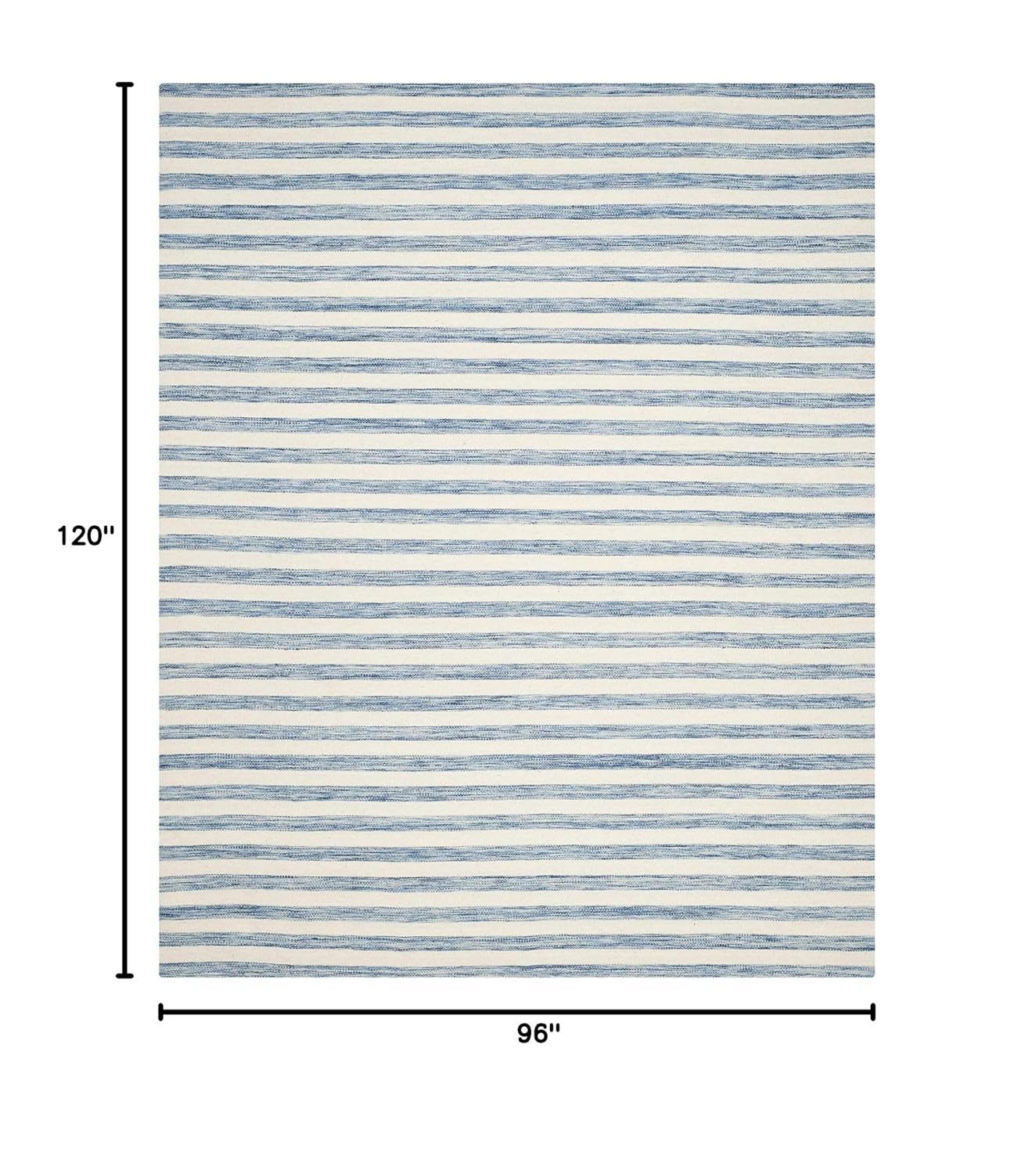 Dhurries DHU575 Hand Woven Flat Weave Area Rug Blue / Ivory 8' X 10' - Safavieh.