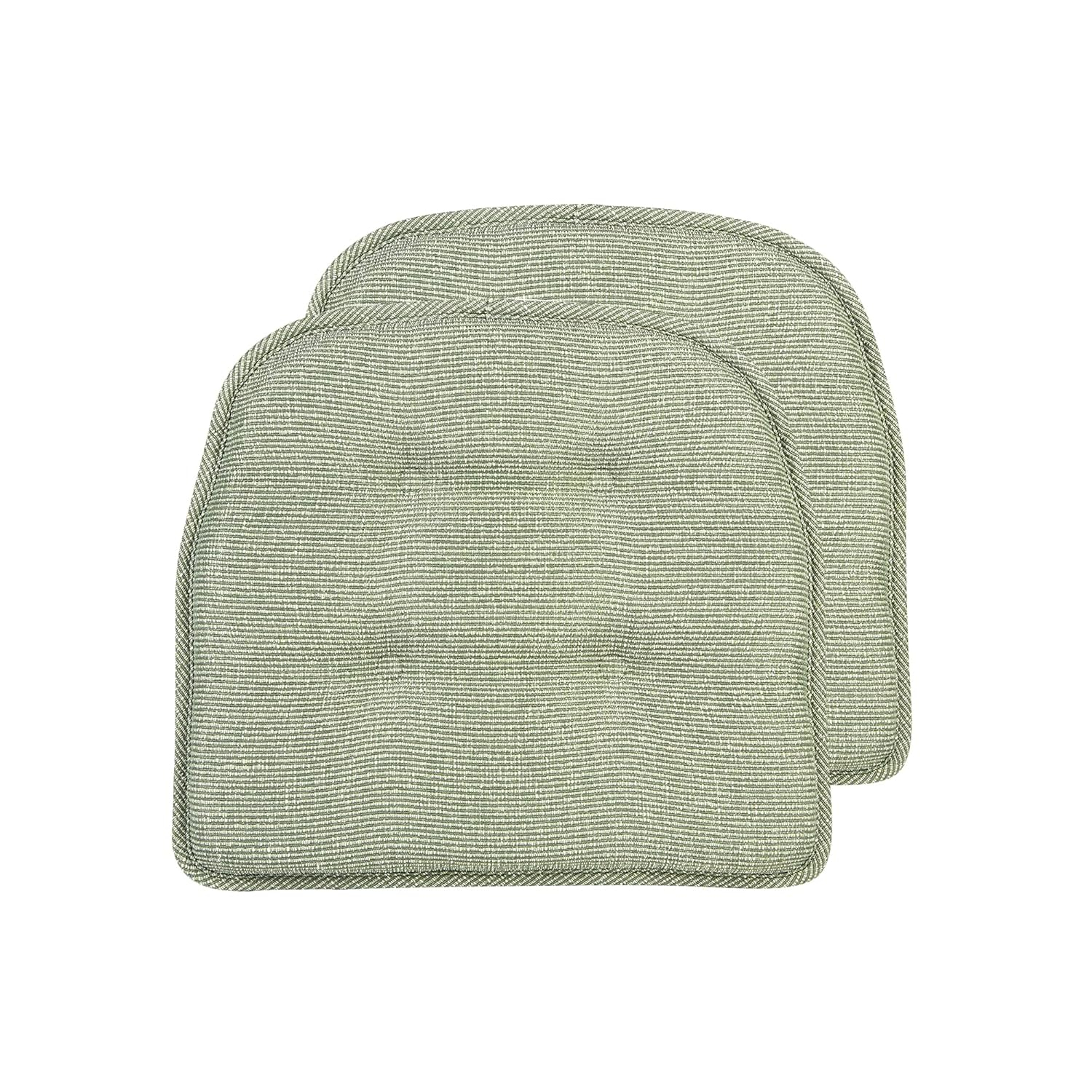 The Gripper Non-Slip 15" x 16" Saturn Tufted Kitchen or Dining Chair Cushions, Set of 2