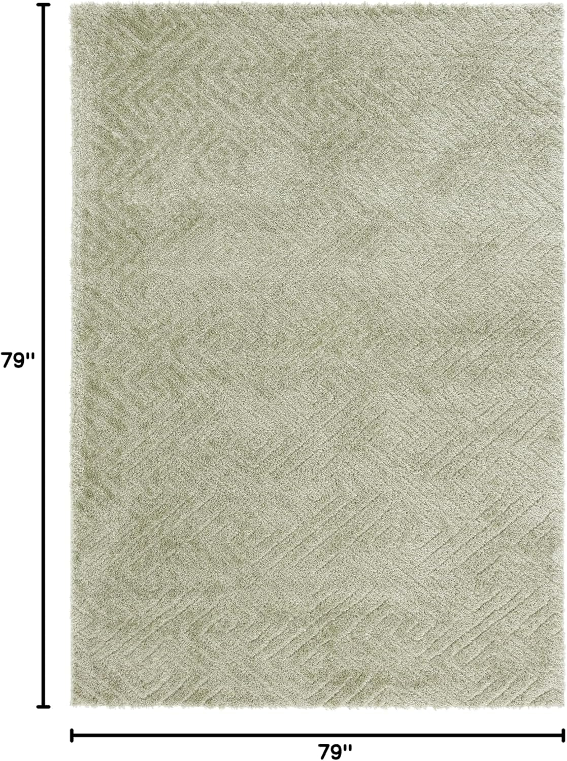 SAFAVIEH Tahoe Ainsley Geometric Shag Area Rug, Sage, 6'7" x 6'7" Square