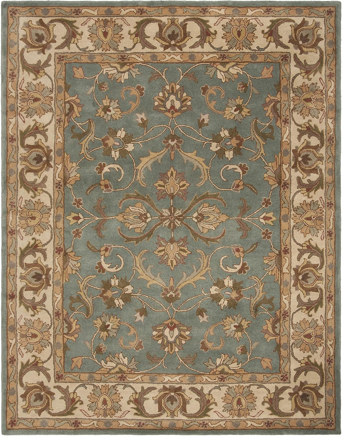 SAFAVIEH Heritage Cheshunt Oriental Wool Area Rug, Blue/Beige, 12' x 15'