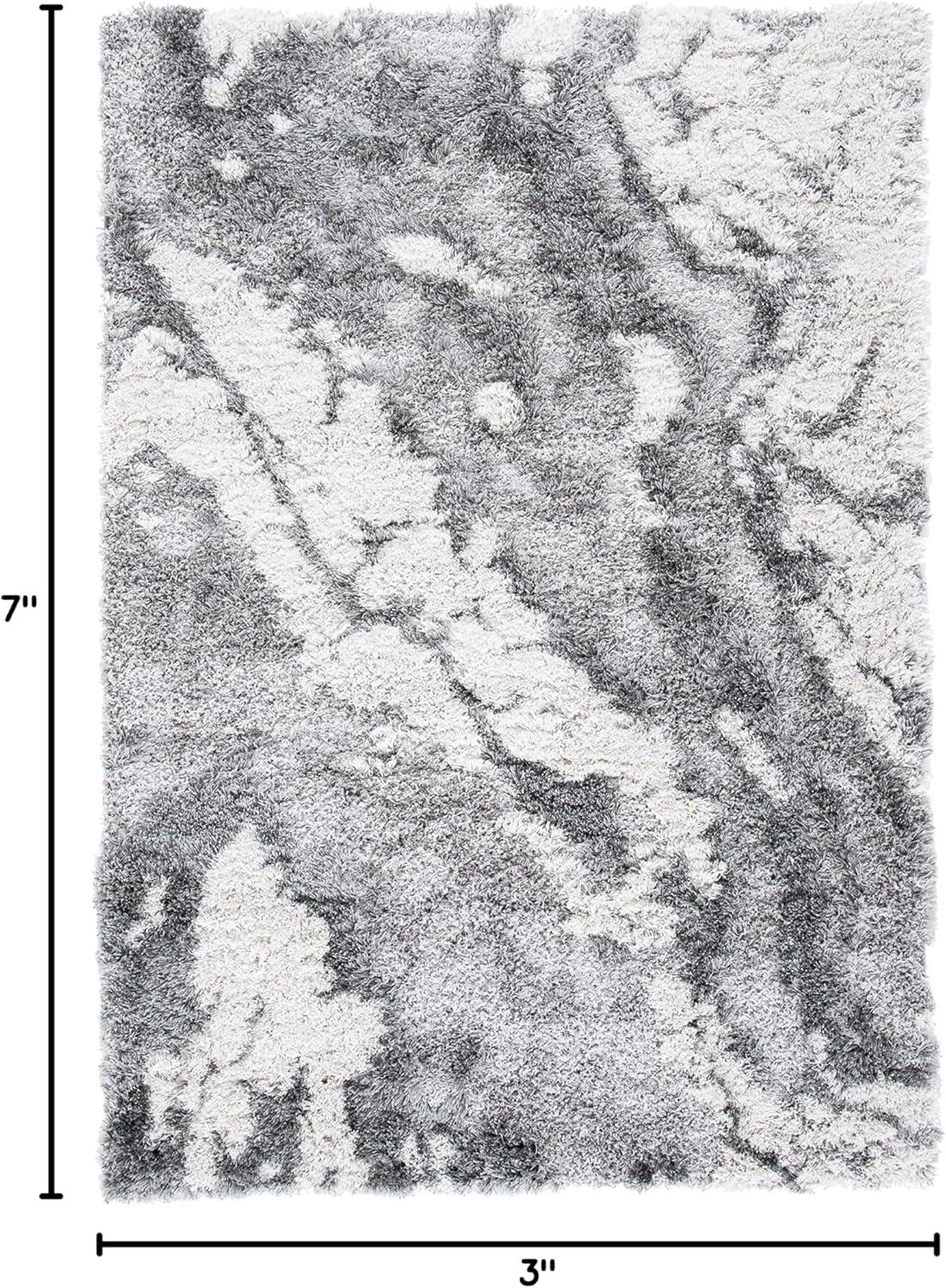 SAFAVIEH Horizon Konstantinos Abstract Shag Area Rug, Grey/Ivory, 5'3" x 7'7"