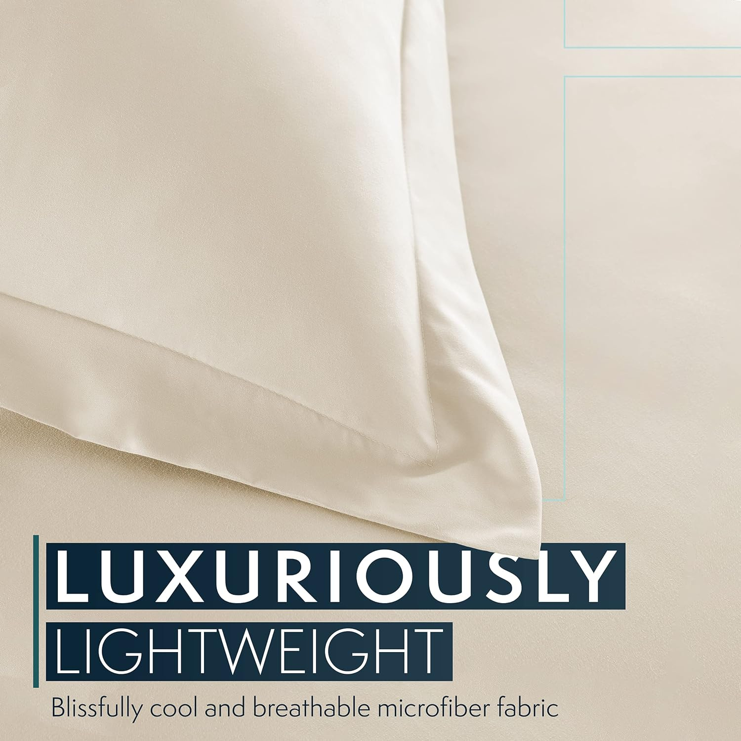 HC Collection Duvet Cover - Cream King Size Duvet Cover - 3 Piece Soft Breathable Microfiber Duvet Cover Set with Zipper Closure & 2 Pillow Shams