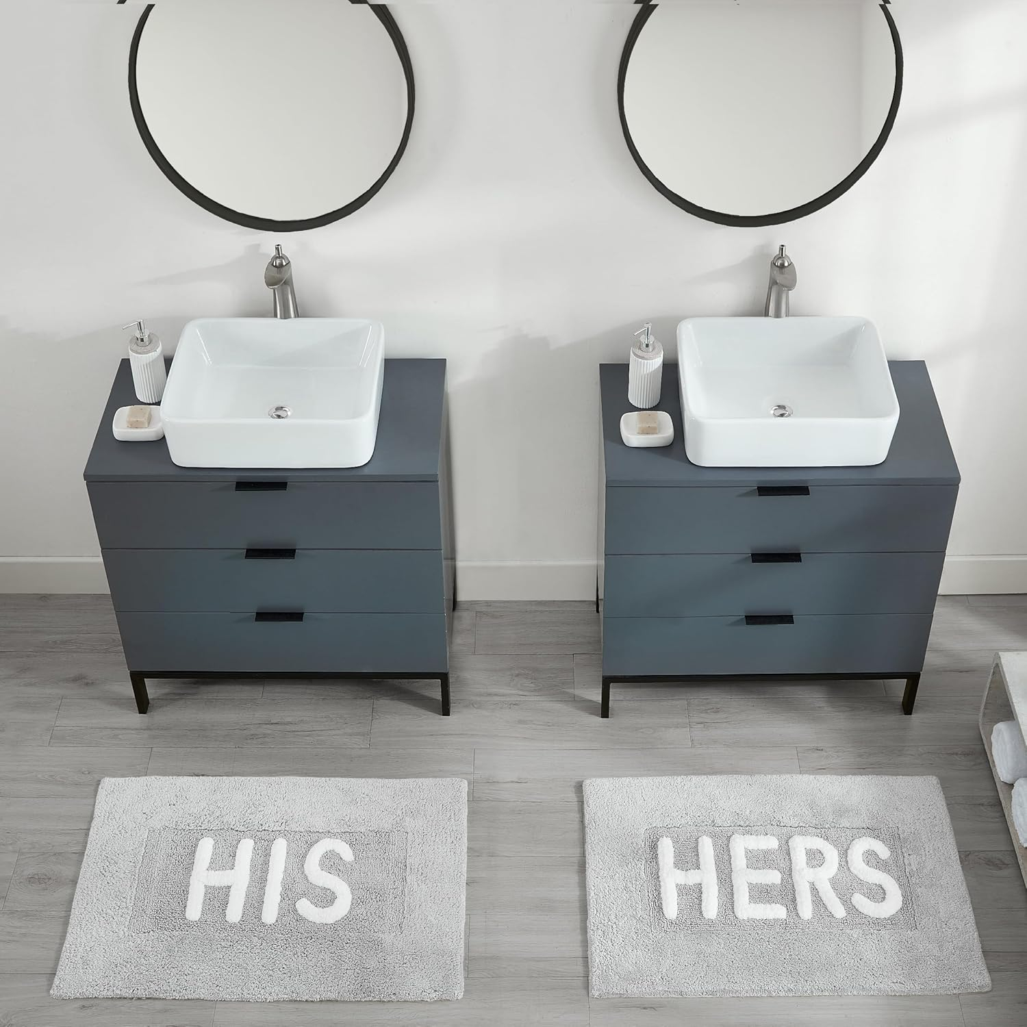 Jean Pierre His & Hers 2 Piece Cotton Bath Rug Set