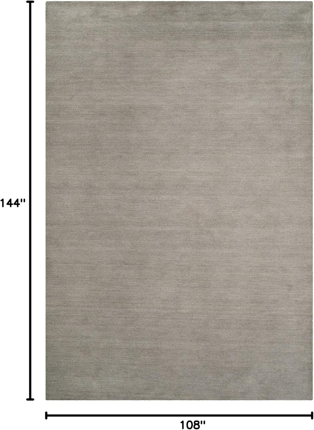 SAFAVIEH Himalaya Rachelle Solid Wool Area Rug, Grey, 9' x 12'