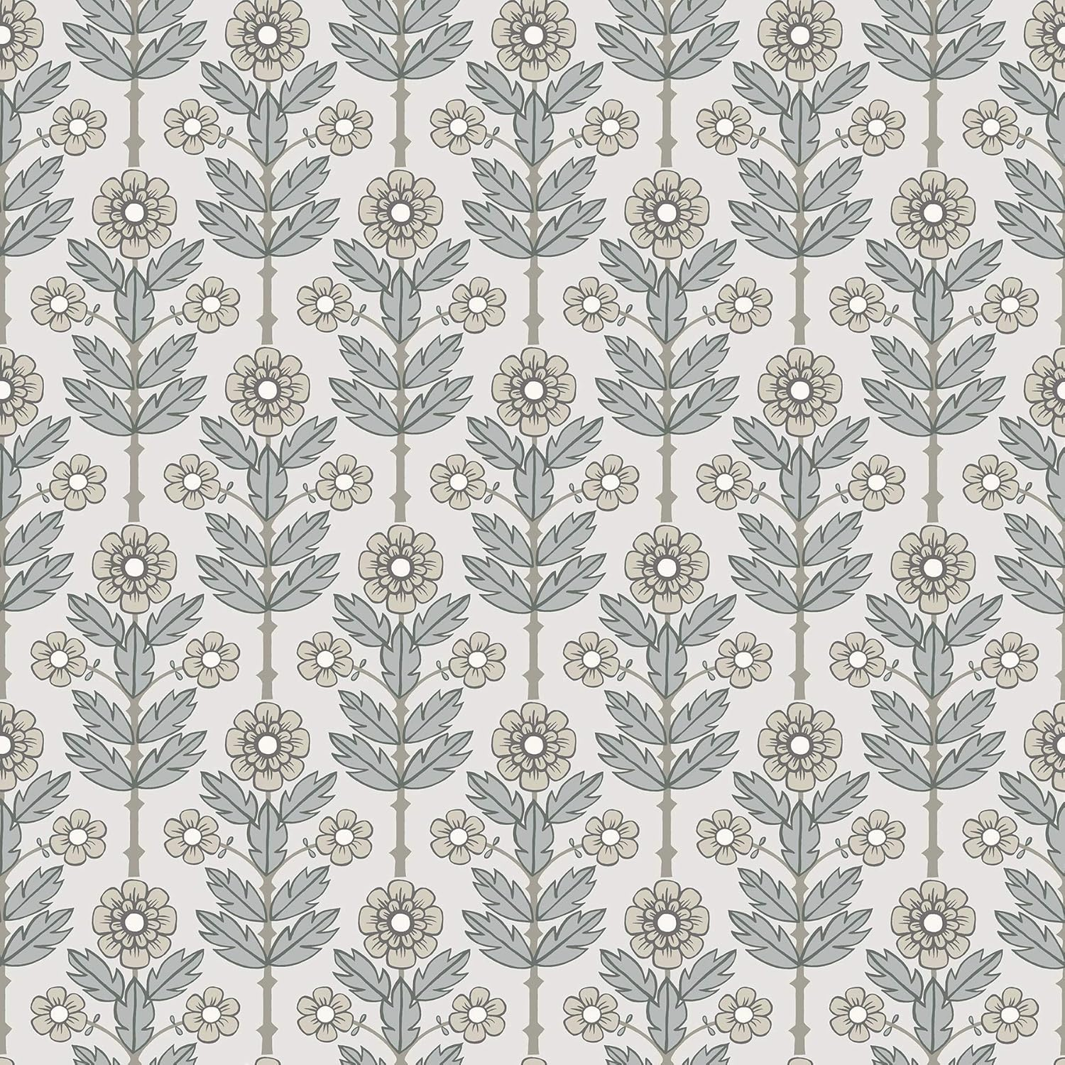 A-Street Prints 2948-28005 Aya Floral Wallpaper, 20.5in by 33ft, White