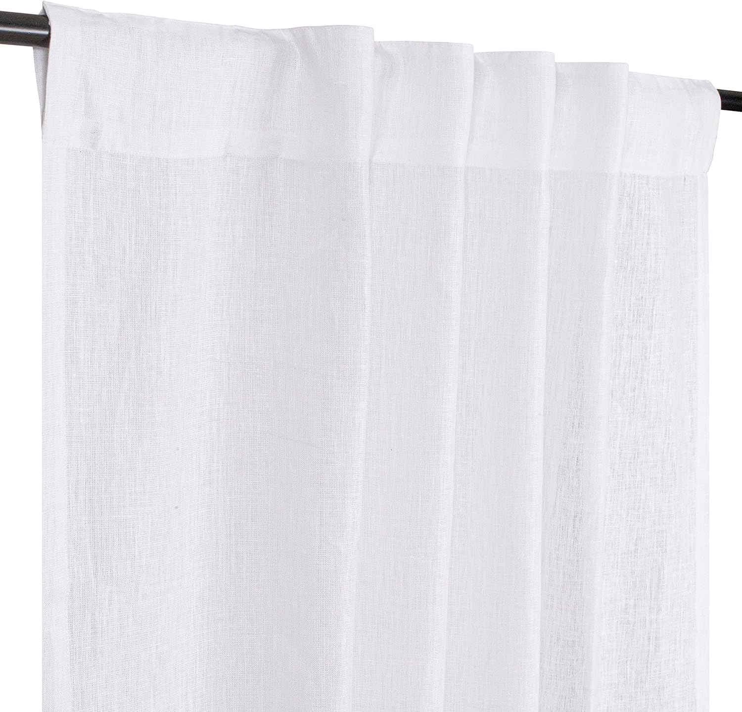 Bedding Craft Farmhouse Curtains 50x84 inch White Textured Slub Tab Top Window Panels for Bedroom Living Room Modern Rustic Country Home Décor Elegant Drapes