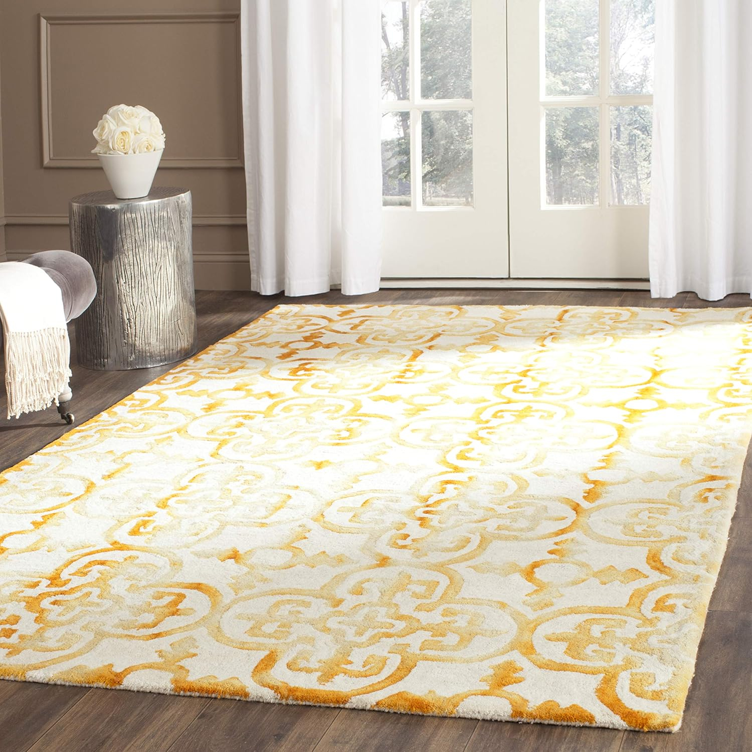 Dip Dye DDY711 Hand Tufted Accent Rug - Ivory/Gold - 3'x5' - Safavieh.