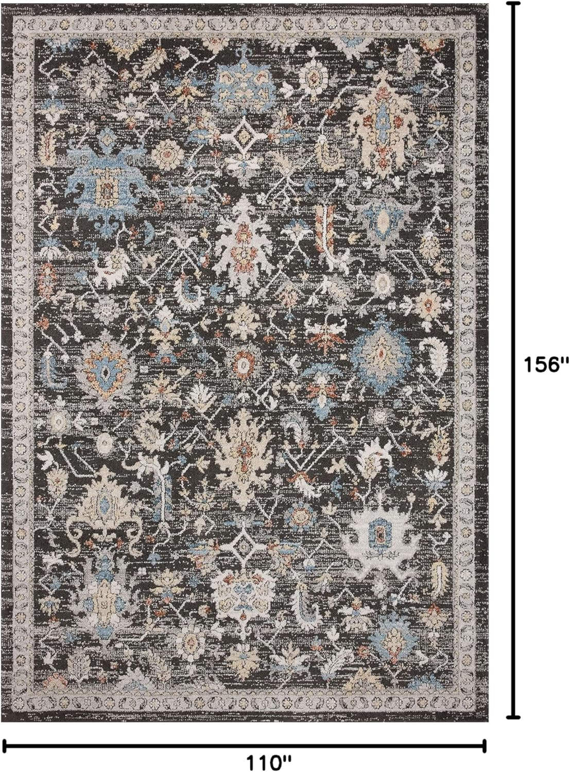 Loloi II Odette Charcoal / Multi 9'-2" x 13' Area Rug