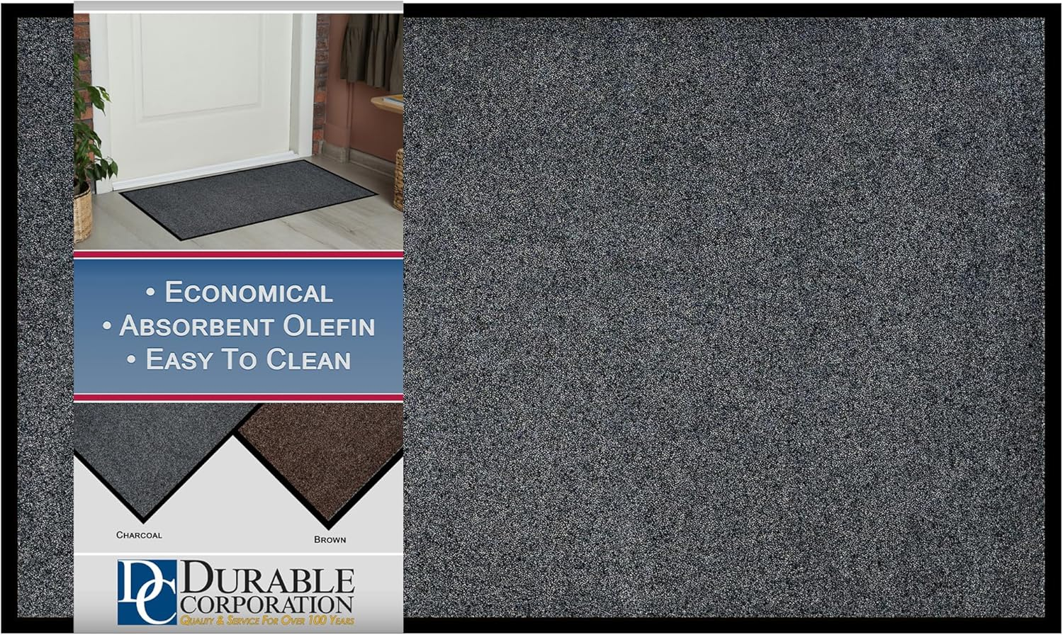 Charcoal Vinyl Wipe-N-Walk 3-ft x 5-ft Entrance Mat