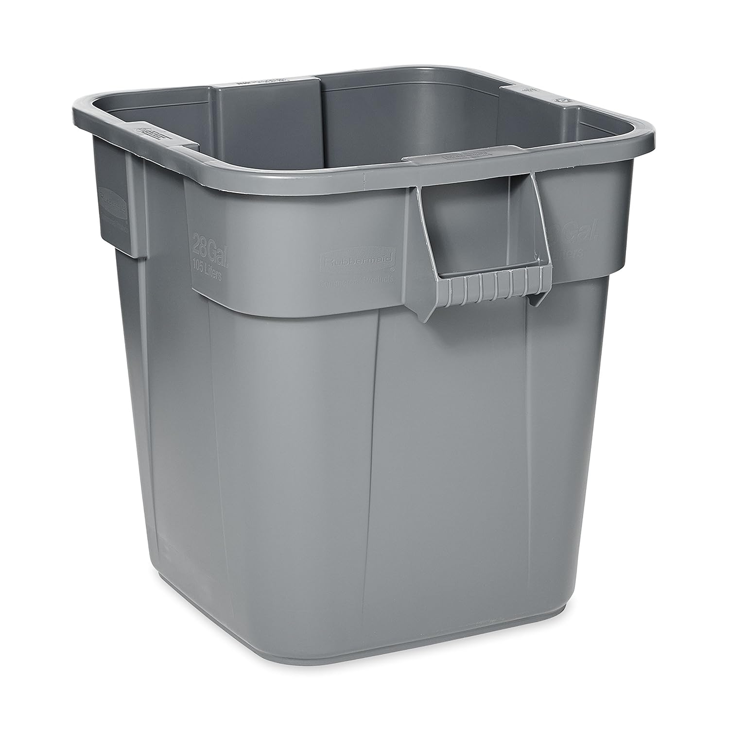 BRUTE Square Bin Storage Container without Lid, 28-Gallon, Gray (FG352600GRAY)