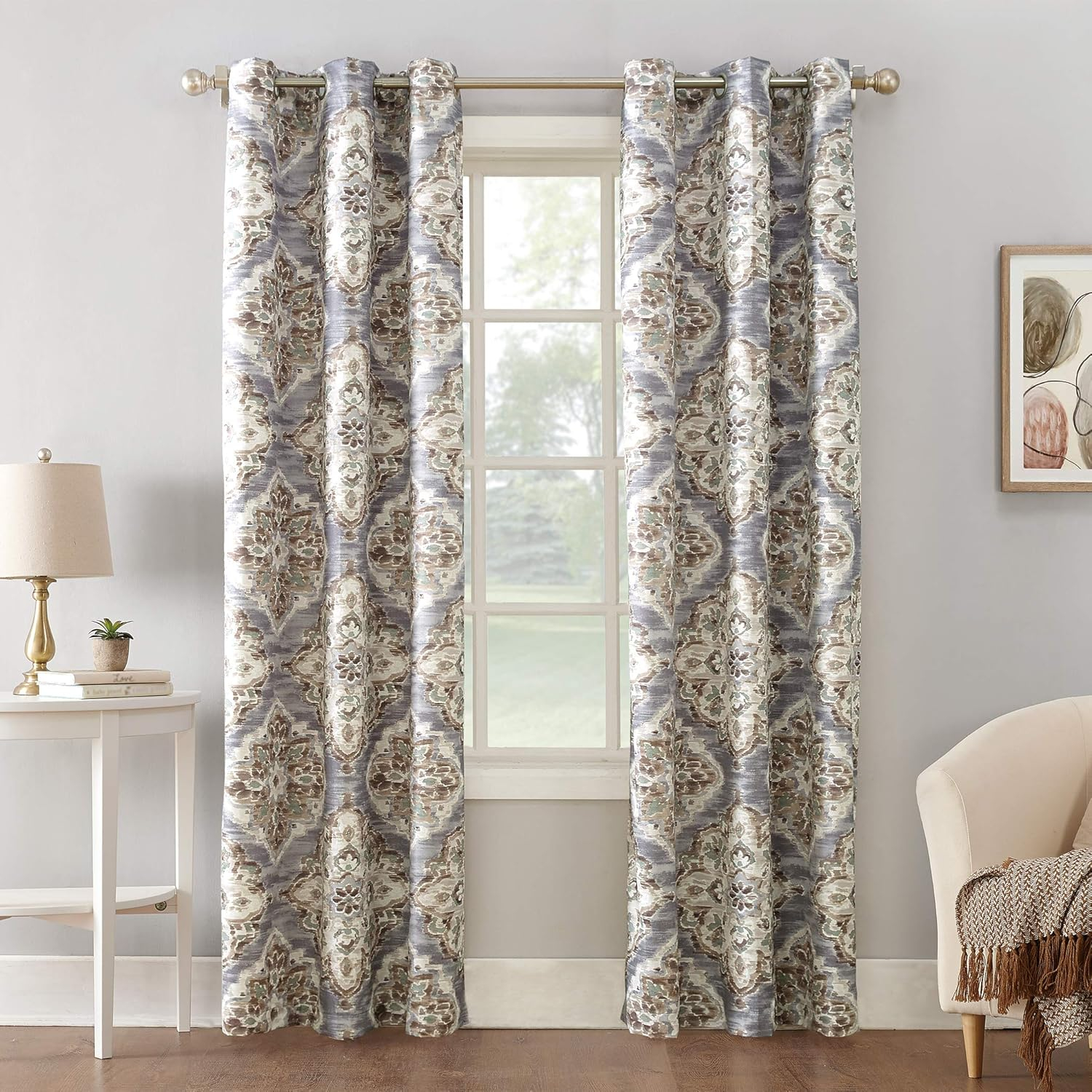 Sun Zero Cooper Textured Thermal-Lined Blackout Energy-Efficient Grommet Curtain Panel, 40"X63", Gray (Single Panel), 40"X63", Gray