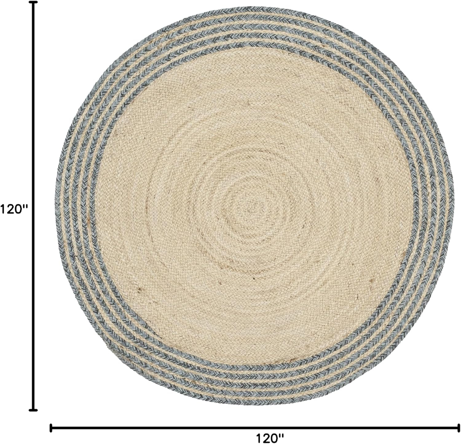 SAFAVIEH Cape Cod Charmaine Geometric Area Rug, Ivory/Blue, 10' x 10' Round
