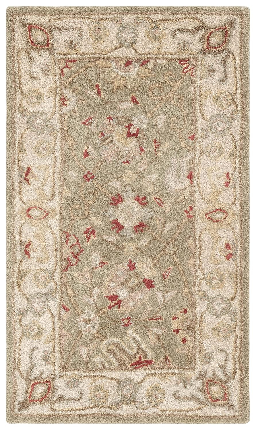 SAFAVIEH Antiquity Lilibeth Traditional Floral Wool Area Rug, Sage, 2'3" x 4'