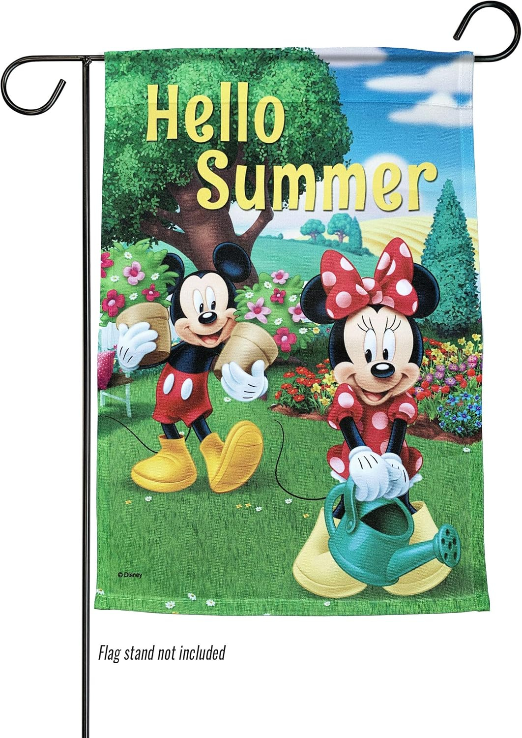 Back Yard Glory Disney Mickey Mouse & Minnie Mouse Hello Summer Garden Flag 12" x  18"