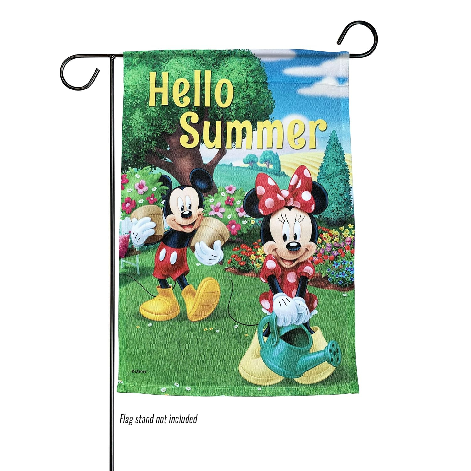 Back Yard Glory Disney Mickey Mouse & Minnie Mouse Hello Summer Garden Flag 12" x  18"