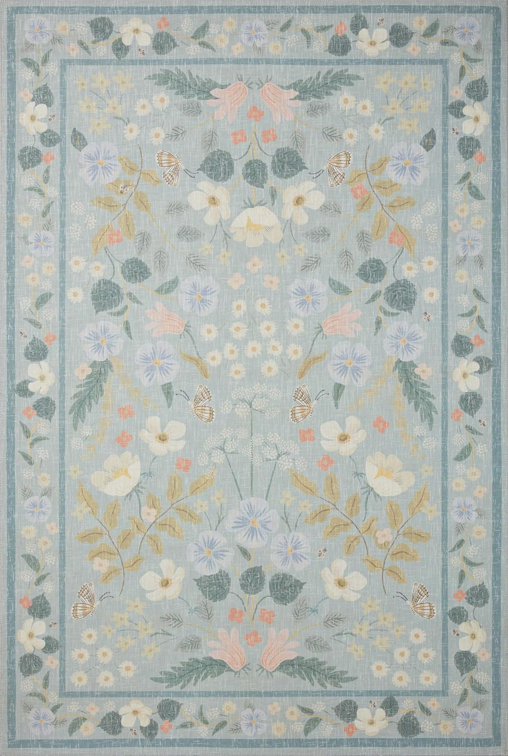 Rifle Paper Co. x Loloi Floral Willow Sky Area Rug