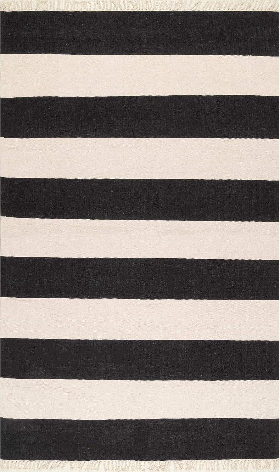 nuLOOM Ashley Striped Accent Rug, 3' x 5', Black