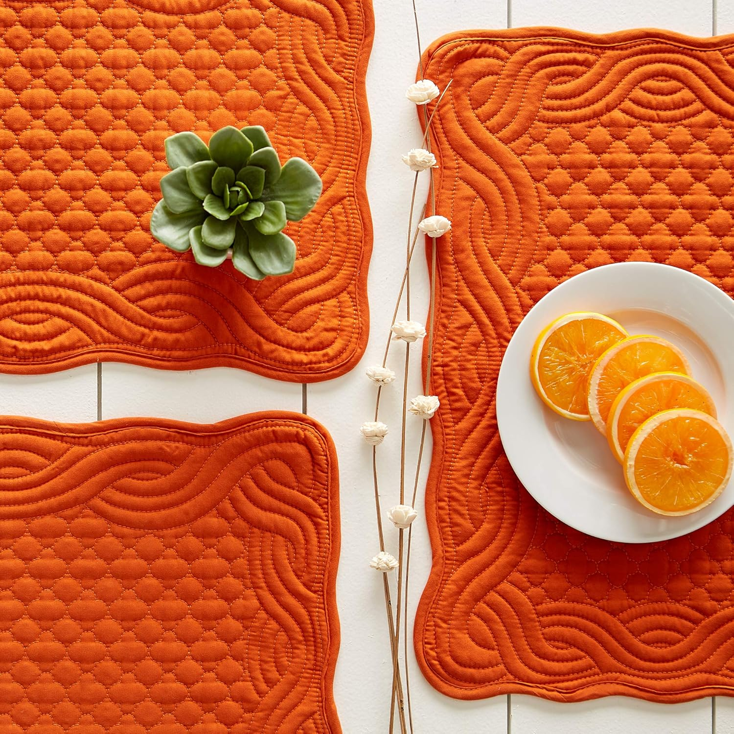 Pumpkin Spice Quilted Farmhouse Placemat (Set of 6)