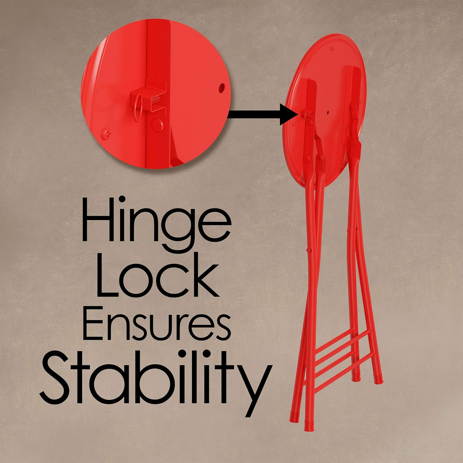 Red Metal Backless 24-Inch Folding Stool