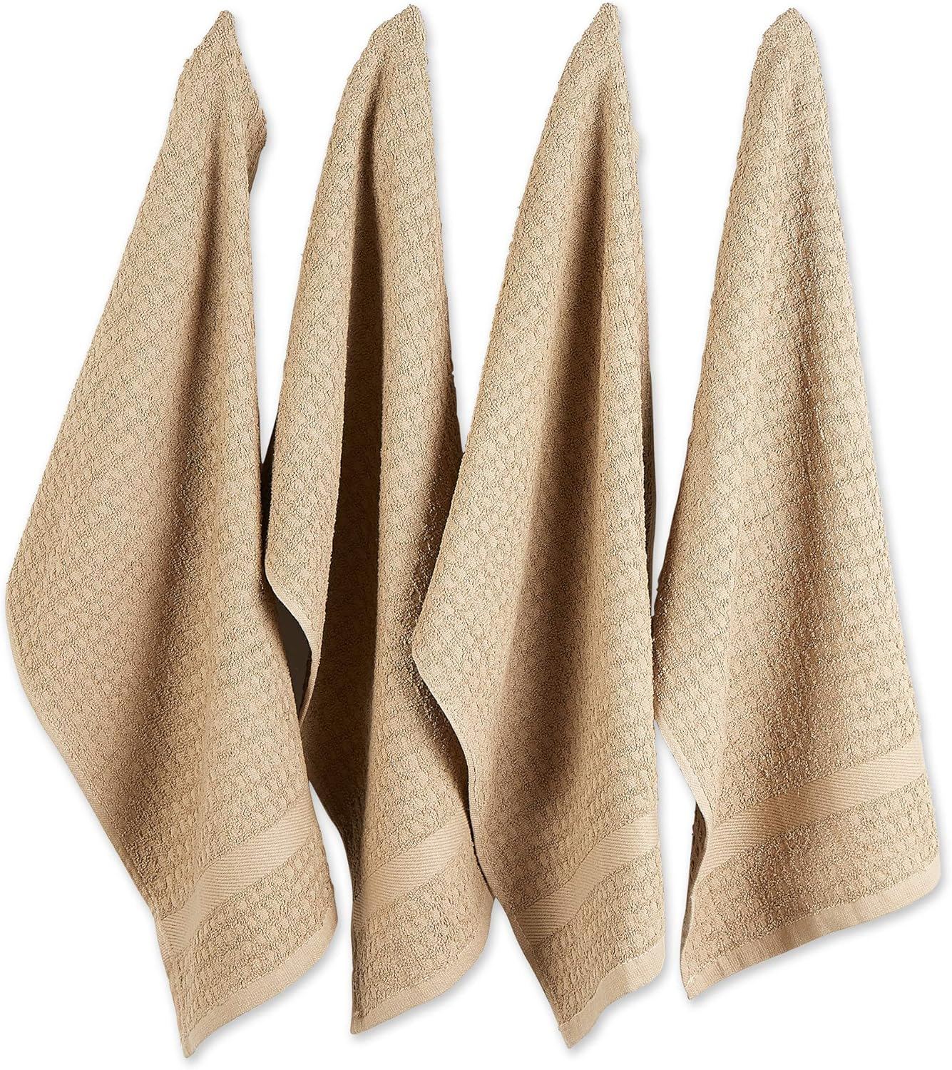 Solid Stone Waffle Terry Dishtowel (Set of 4)