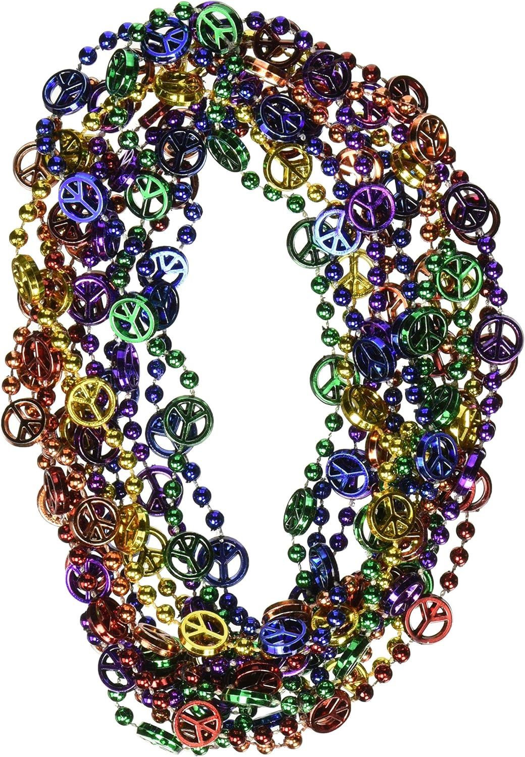 Beistle 33" Beads Necklace Peace Sign 57234